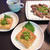 牛レバー塩焼きと焼き厚揚げなど