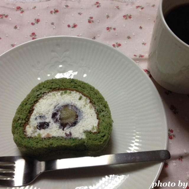 渋皮栗の抹茶ロール♡