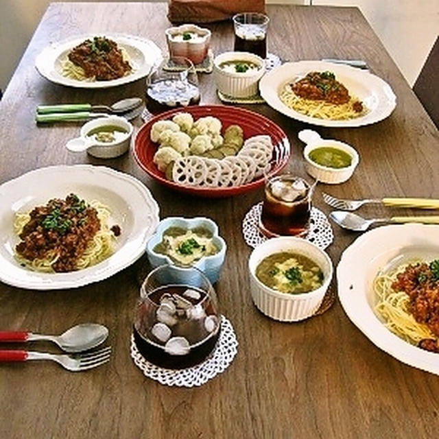 自家製ミートソーススパゲティでおもてなしランチ