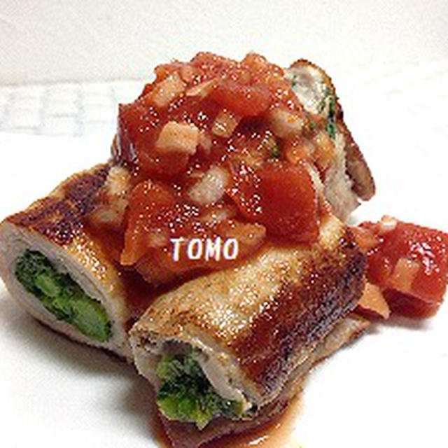 かけトマレシピコンテスト「豚肉の菜の花巻　with　かけトマ」