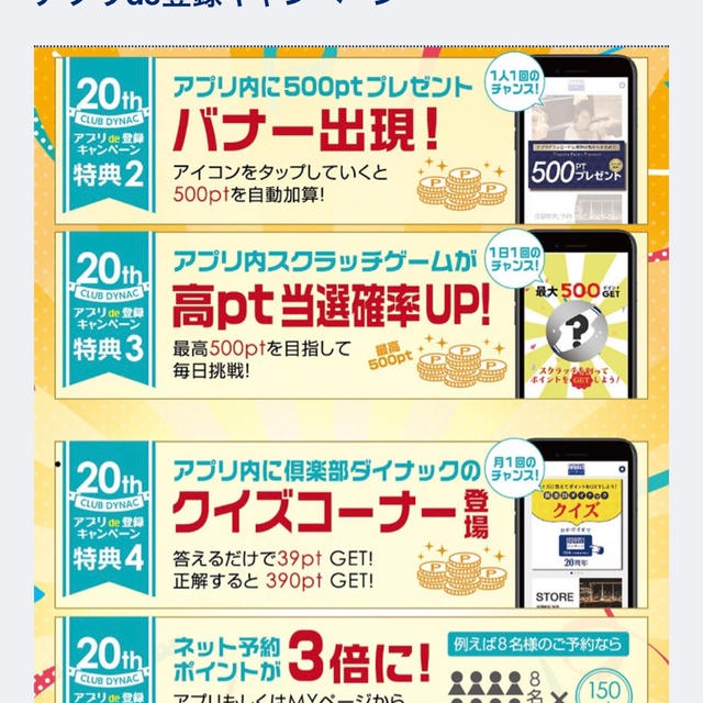 倶楽部ダイナックに入会して3年　アプリに色々なキャンペーンがありポイントがたまりやすいかも