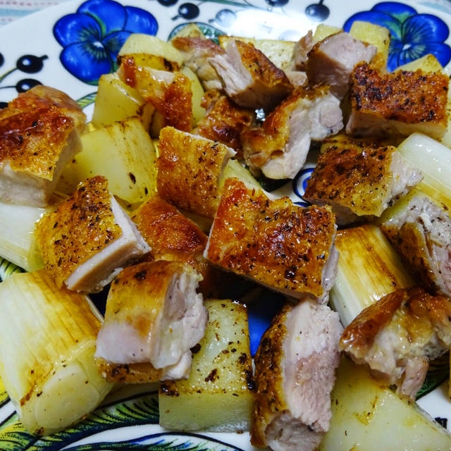 塩レモンたれで食べる、ねぎま風 鶏もも肉焼き