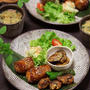 【献立】肉巻きおにぎりと、豆腐とひじきの落とし揚げと、茄子の胡麻びたしなどなど。～1本でも～