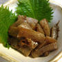 豚肉の炒め物、ウルメイワシの刺身、小鉢2種（こんにゃく、おくら）