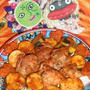 鶏肉とズッキーニの豆板醤炒め＆水菜の胡麻おかか炒め（お家カフェ）