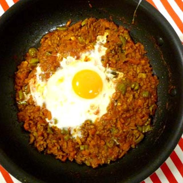 とろーり半熟たまごのトルコ風スパイシーひき肉炒め
