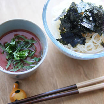 小腹がすいたら「トマトジュースたれそうめん」