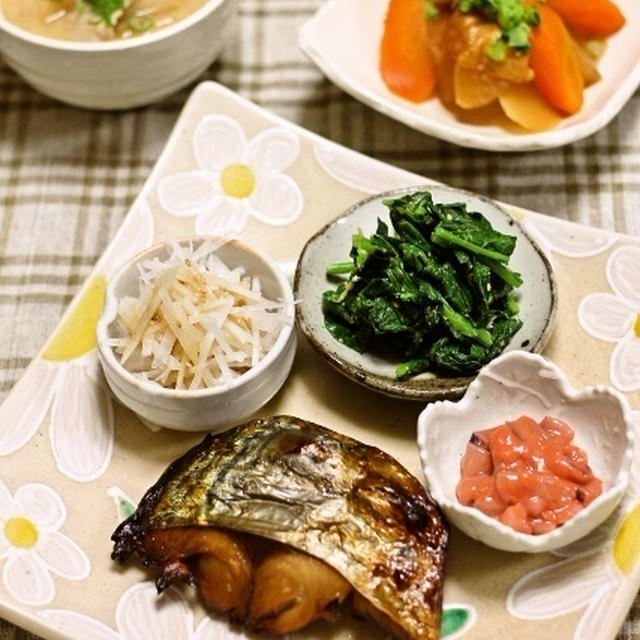 はがつおのみりん焼きと粕汁の和定食