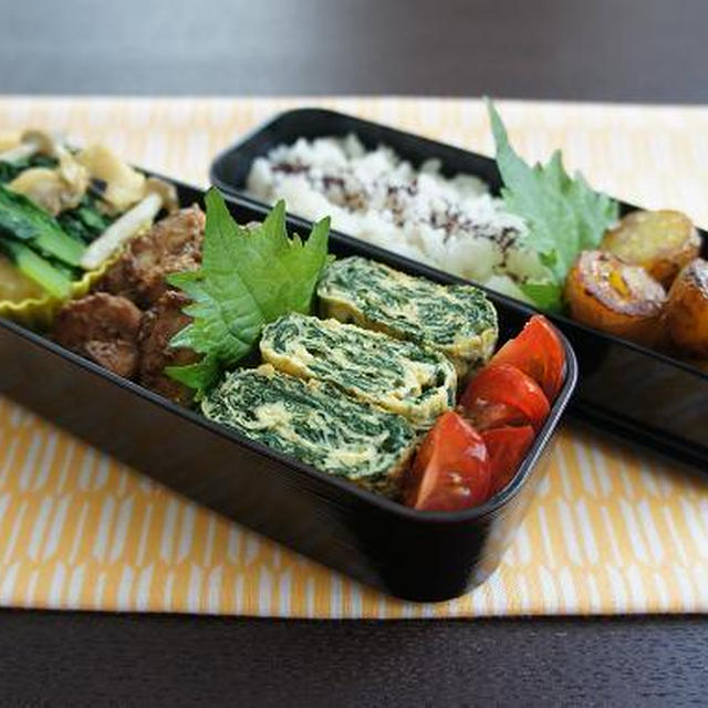 お弁当×小松菜とあさりの炒め煮