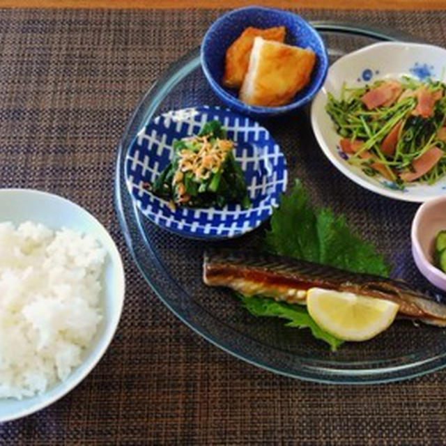 滋味な和プレート☆豆苗とベーコン炒め♪☆♪☆♪