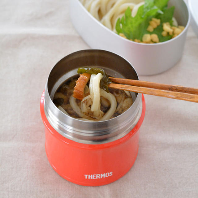 時間が調理！ちくわとわかめうどんのジャー弁当。【キャンペーンのお知らせ】