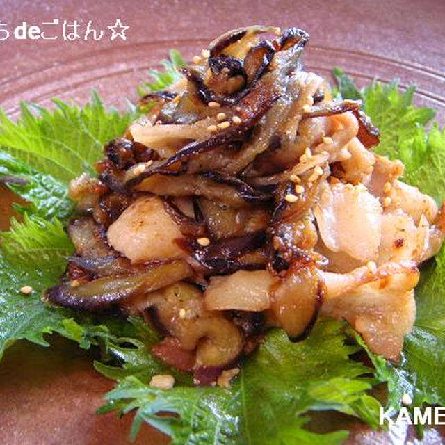 ぺらぺら茄子と豚バラの味噌炒め♪焦がし味噌がうまい?っ！