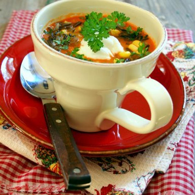 Wild Rice Tomato Soupワイルドライス入りトマトスープ