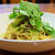 納豆と白ネギのパスタ ルッコラ添え