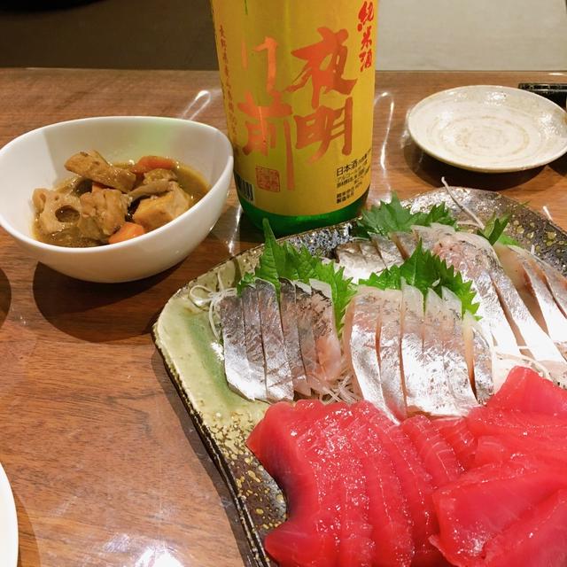 『晩酌』久しぶりの日本酒と刺身