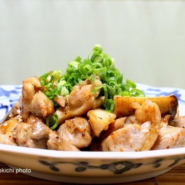 鶏肉とエリンギの塩麹炒め&「ぶりの漬け焼きにマグロの生姜焼き」