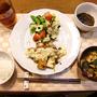 ニラ醤油αの豚焼肉☆タルタルソース添え＆海草と野菜のサラダの定食♪