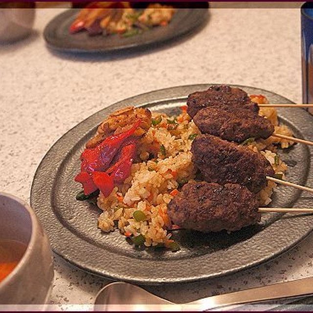 シシカバブでワンプレートご飯