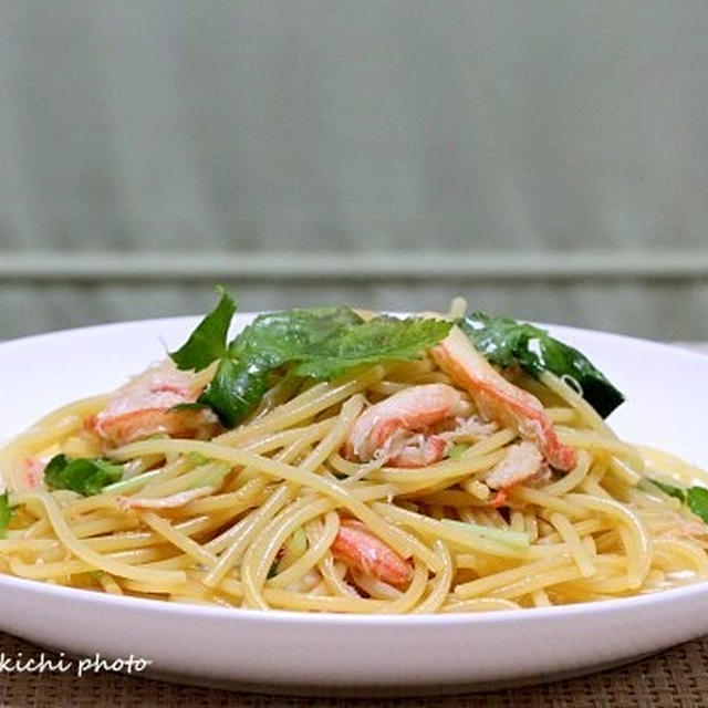 「蟹の身の醤油パスタ」＆「蟹の身の大人喰い～」