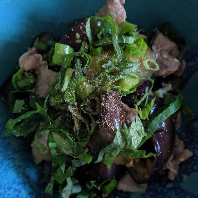 豚となすの薬味のせ