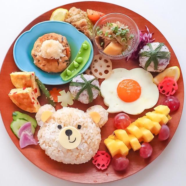 玄米ごはんでくまちゃんワンプレートごはん