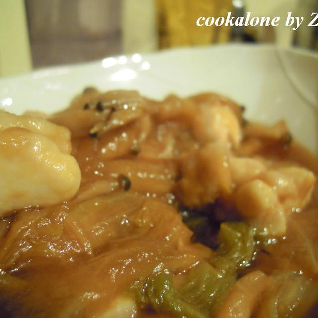 白菜と鶏の冶部煮（圧力鍋使用）