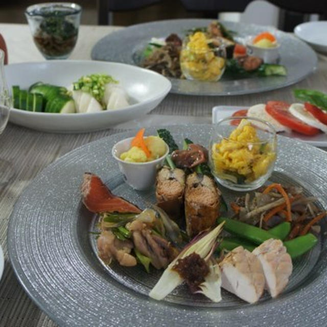 残り物でワンプレート　夏野菜の玄米トマトリゾット