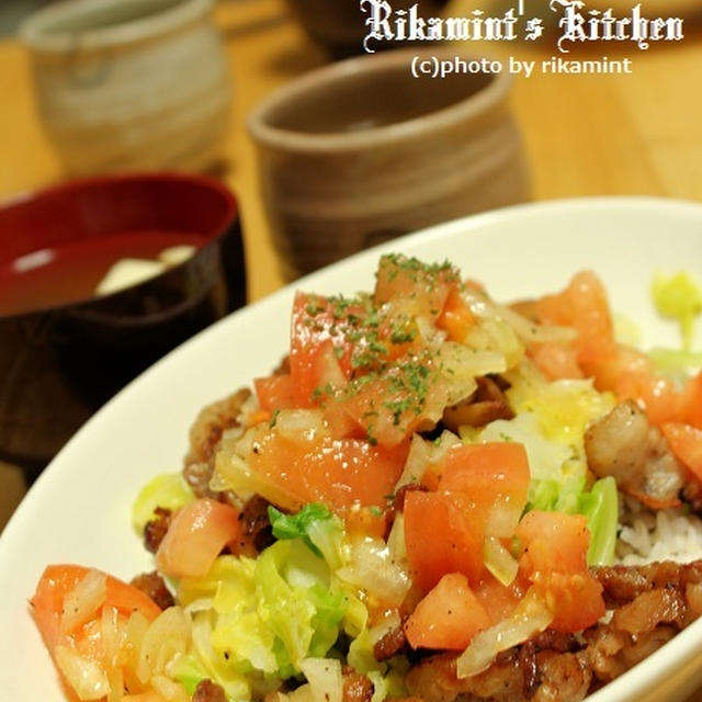 フレトマソースのカリカリ豚丼