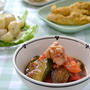 鶏肉と夏野菜のトマト浸し。～作り置きおかずに　と、ごま＋豆乳マヨネーズ。