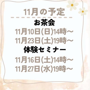 11月の予定