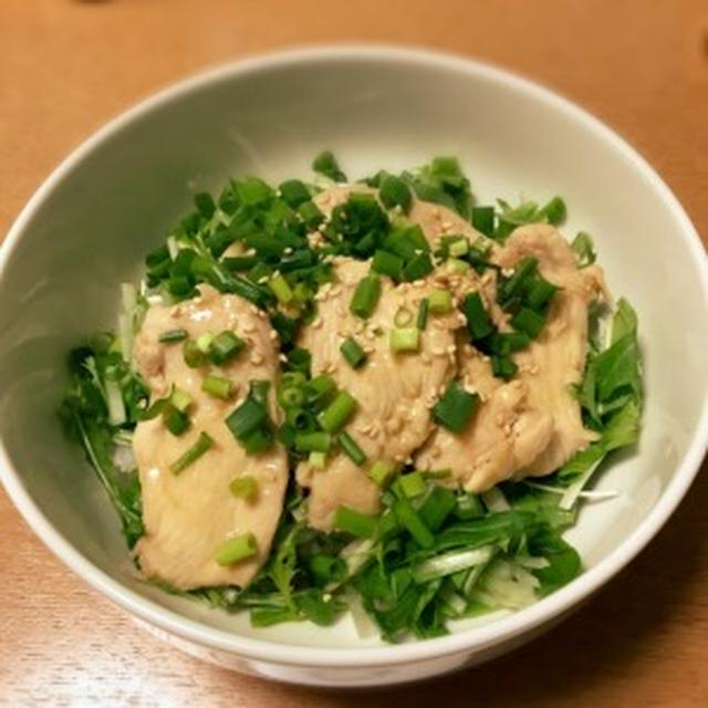 リケンの中華ごまドレッシングで鶏胸肉の甘酢丼