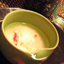 ユリ根と銀杏のじょうよ蒸し・蟹の餡で、鰆の粕漬、蟹と生ノリの雑炊と日本酒でおもてなし