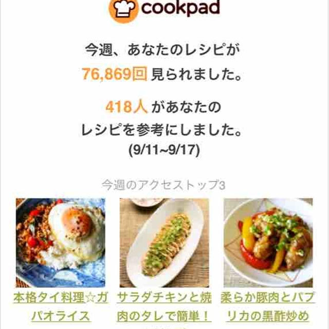 クックパッドさんの週間レポート