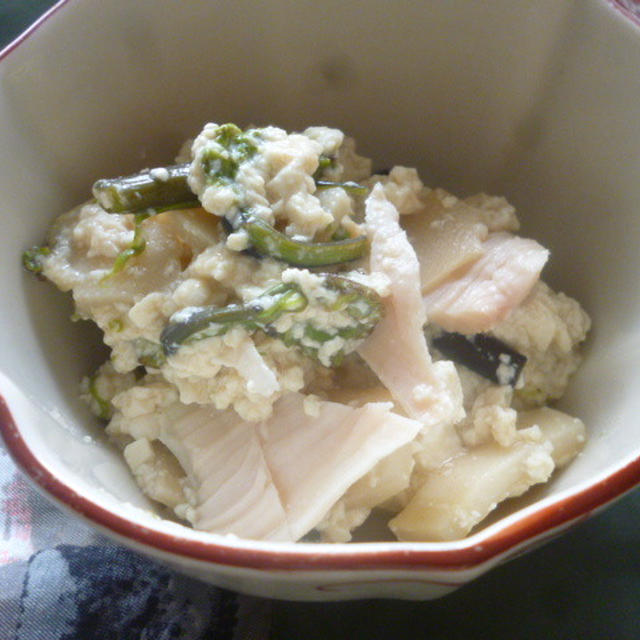 中華ドレッシングで♪鶏ハム入り春の白和え★