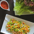 鶏肉と夏野菜のレタス包み