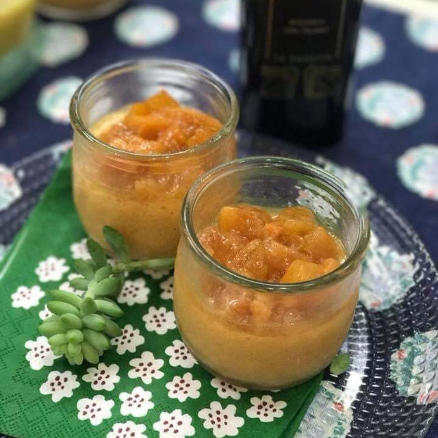 【レシピ】柿のムース  レモンオイル風味