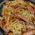 カラヒグ麺を使った、ソーセージだけスパゲッティ