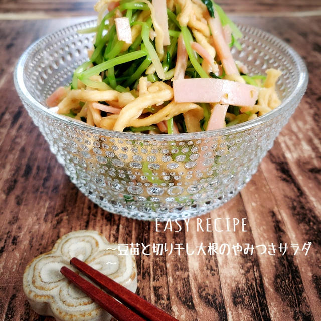 野菜高騰オススメレシピ♡豆苗と切り干し大根のやみつきサラダ