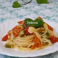 トマトとおくらのひんやり冷製パスタ