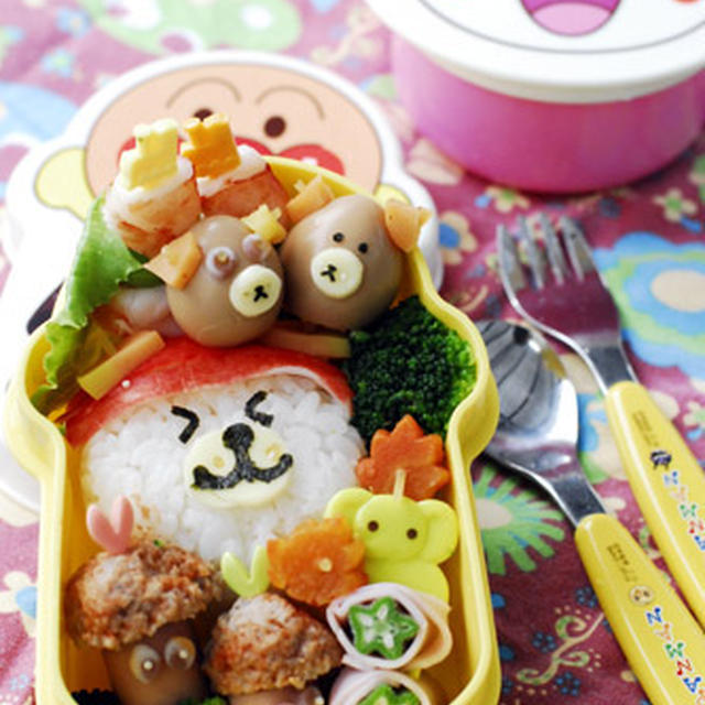 キノコと動物のお弁当　
