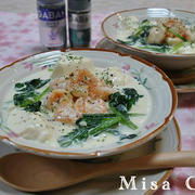 えびと小松菜のシチュー豆腐入り