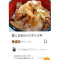 クックパッド豚こま肉の✧スタミナ丼、5円チョコ。