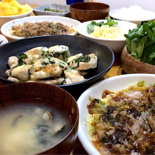 【粉なしお好み焼きもどき＆ササミの大葉チーズ】～簡単レシピ～