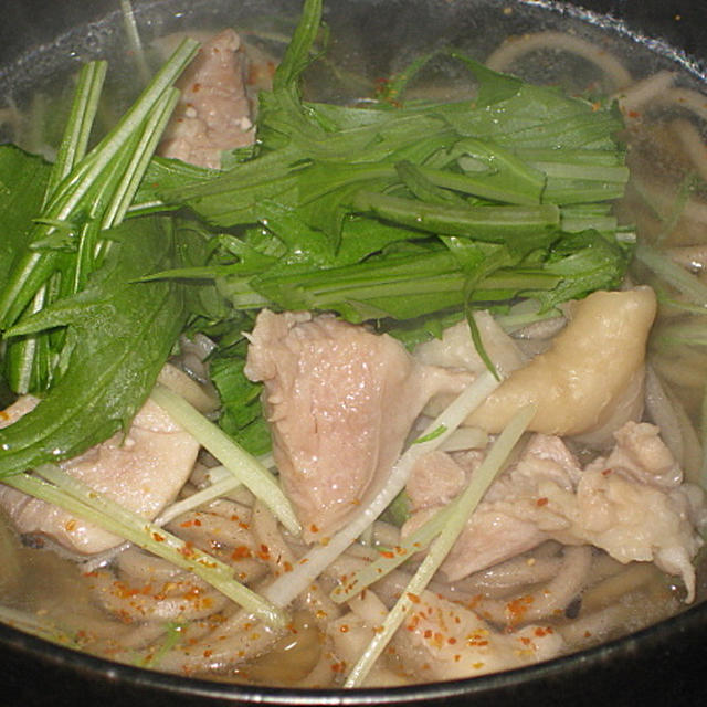 鶏と水菜のハリハリそば