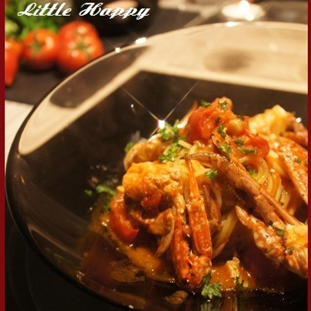 ワタリガニのあっさりトマトパスタ(レシピ)