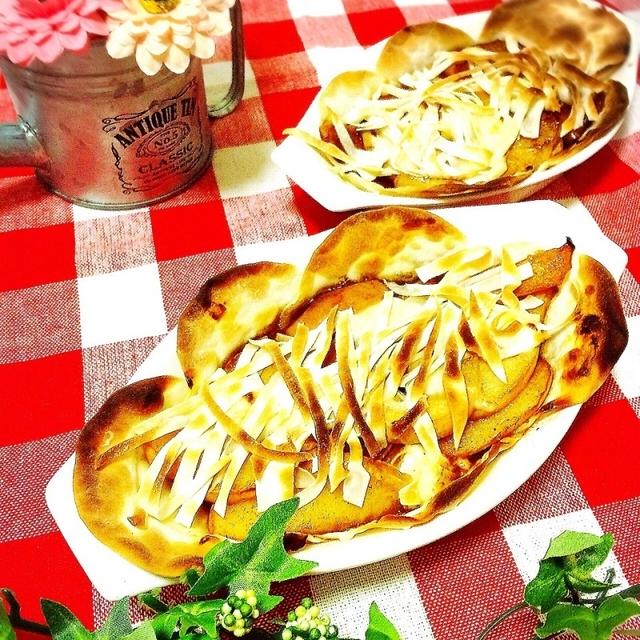 調理トースターで簡単！餃子の皮でアップルパイ風と愛する人の食事
