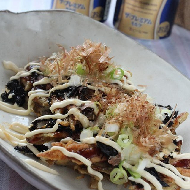 牛蒡のお好み焼き風♪岩のりバージョンでおうち三ツ星☆