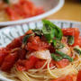 トマトと貝柱の冷製パスタ