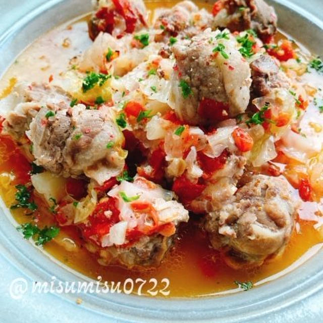 豚バラミートボールのキャベツトマト煮込み(動画レシピ)/Stewed pork Meatballs with Cabbage and Tomatoes.
