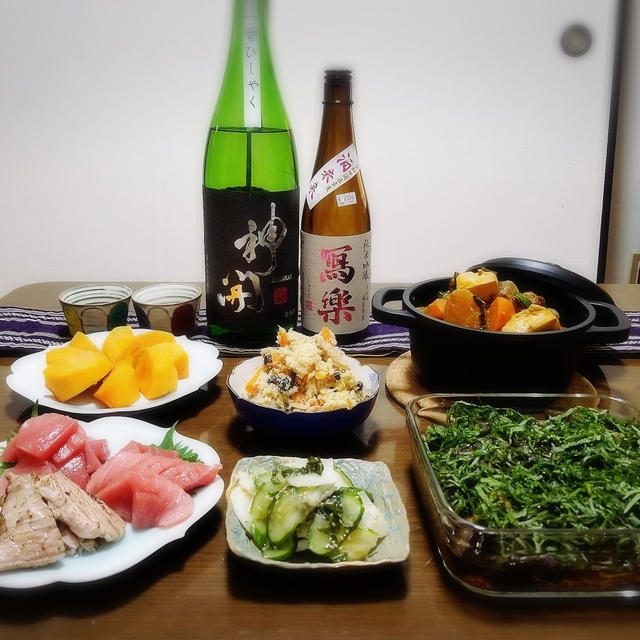 【家飲み/日本酒】 神開 一番ひしゃく生 / 写楽 純米吟醸 酒未来 * 韓国風 牛すじ大根